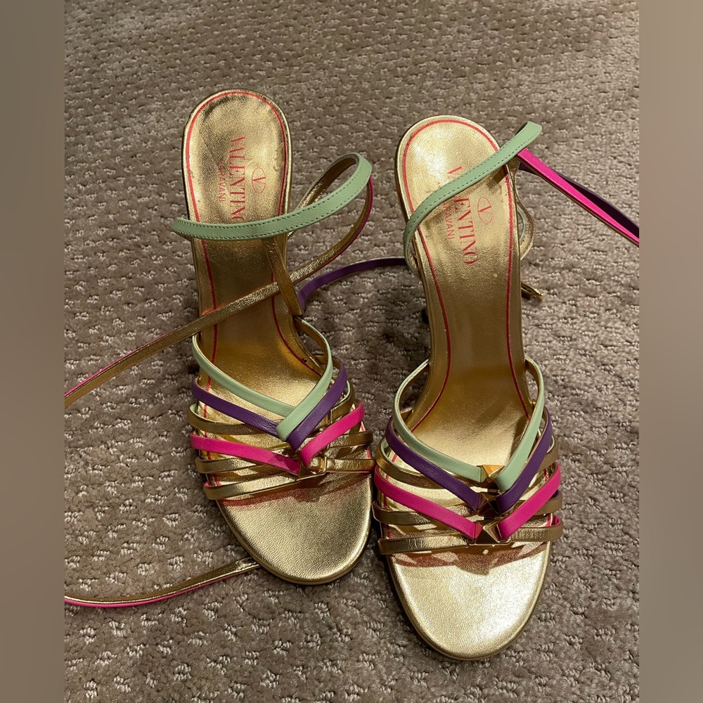 Valentino studded ankle strap heels
